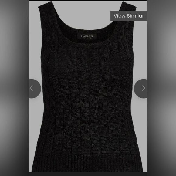Lauren Ralph Lauren  Black labe Metallic Cable-Knit Sleeveless Sweater size M - Picture 3 of 10